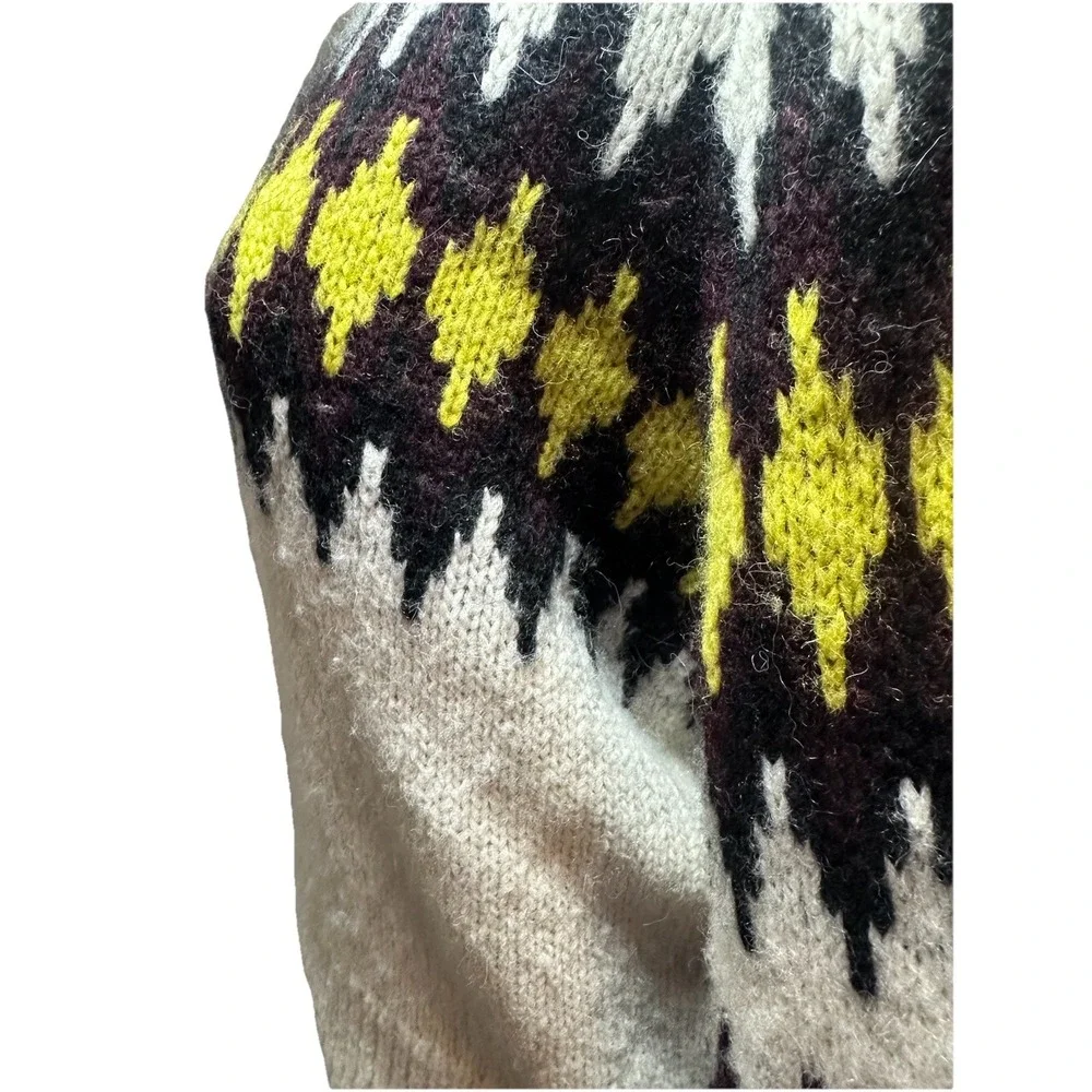 A.L.C. Women's SMALL Badgley‎ Alpaca Wool Blend Fair Isle Sweater Quiet Luxury